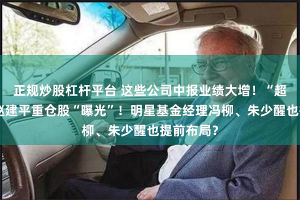 正规炒股杠杆平台 这些公司中报业绩大增！“超级牛散”赵建平重